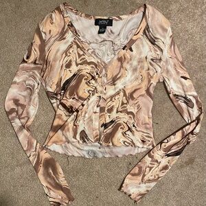 Long sleeve open crop top